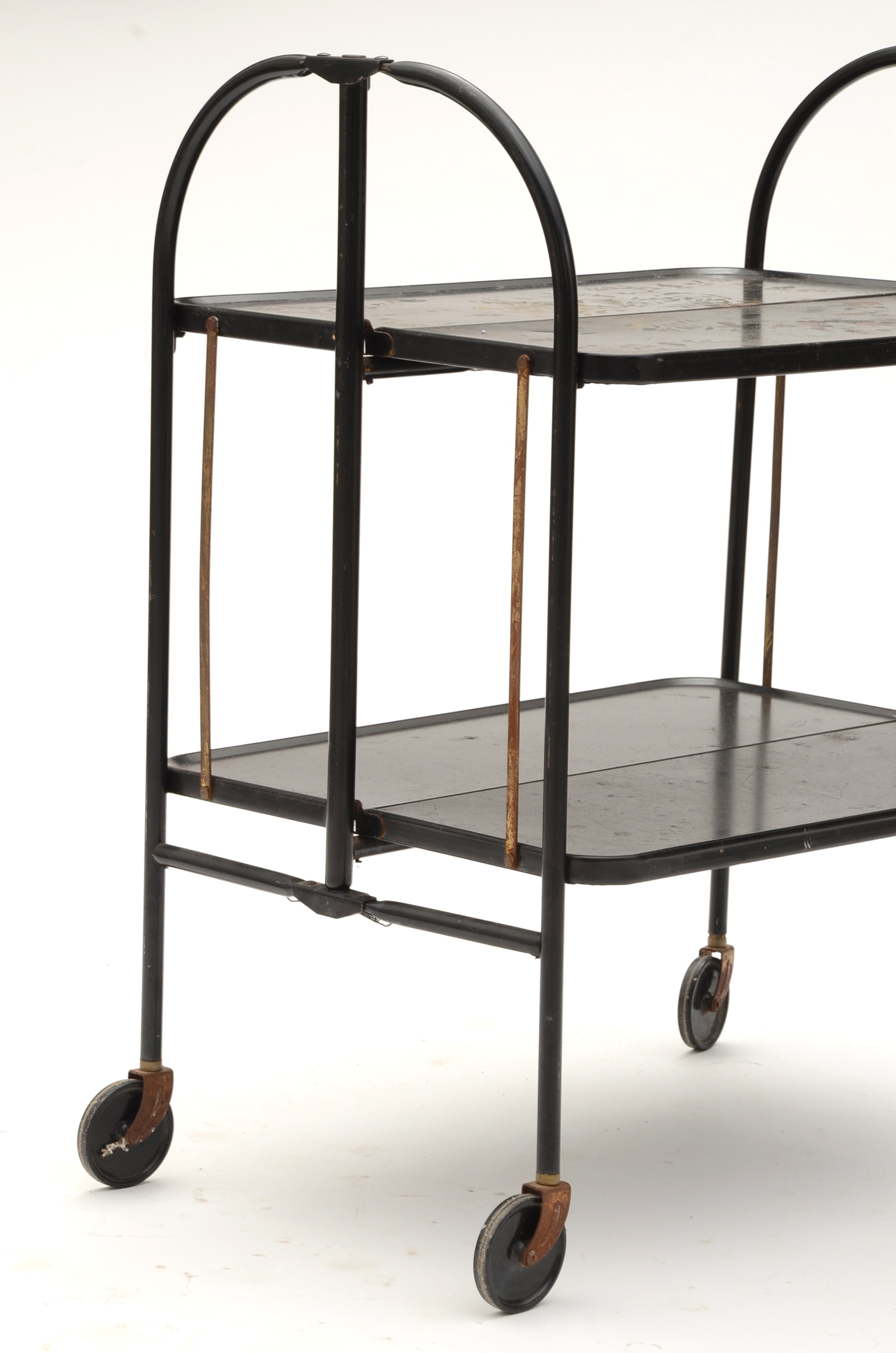 Fold'N Roll Versa-Table Black Metal Folding Cart