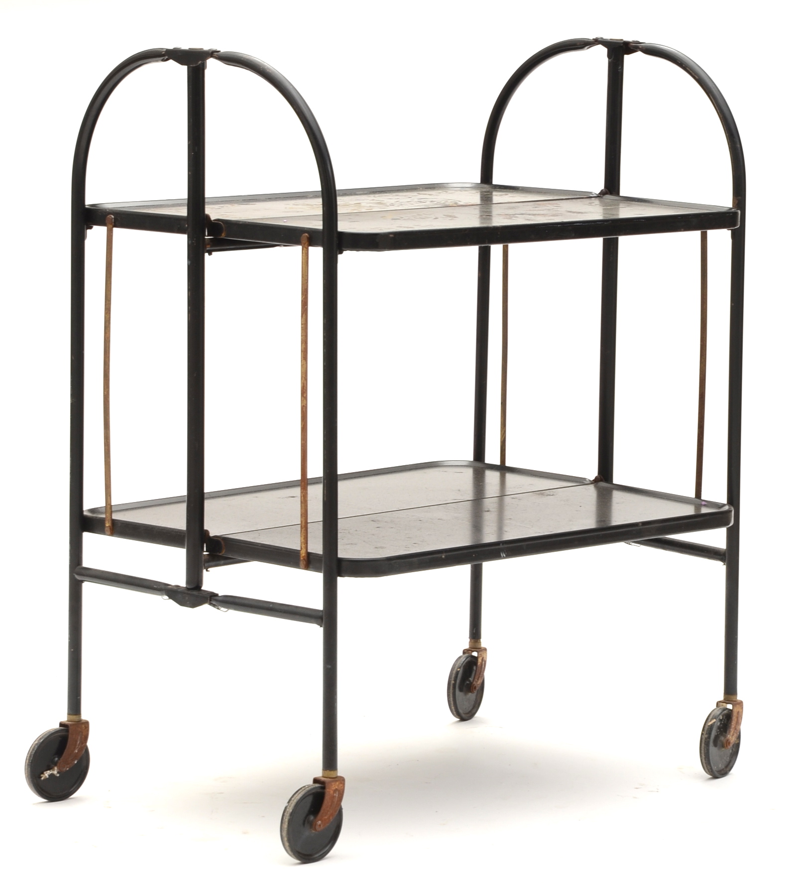 Fold'N Roll Versa-Table Black Metal Folding Cart