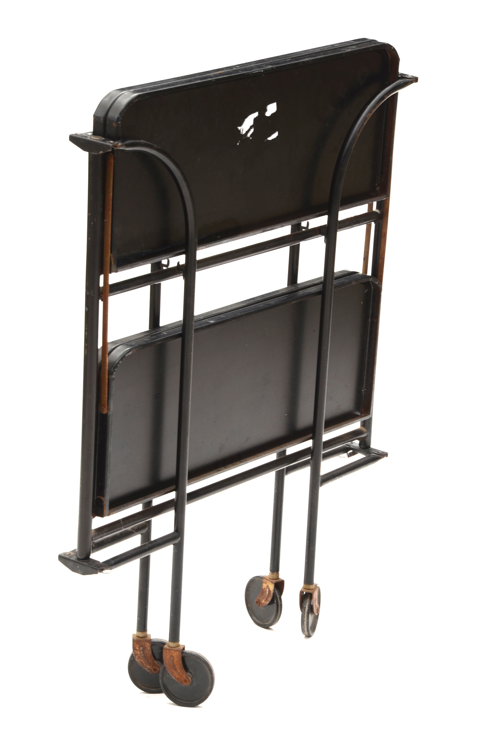 Fold'N Roll Versa-Table Black Metal Folding Cart
