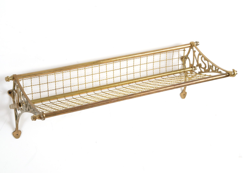 Vintage Brass Railway Luggage Rack