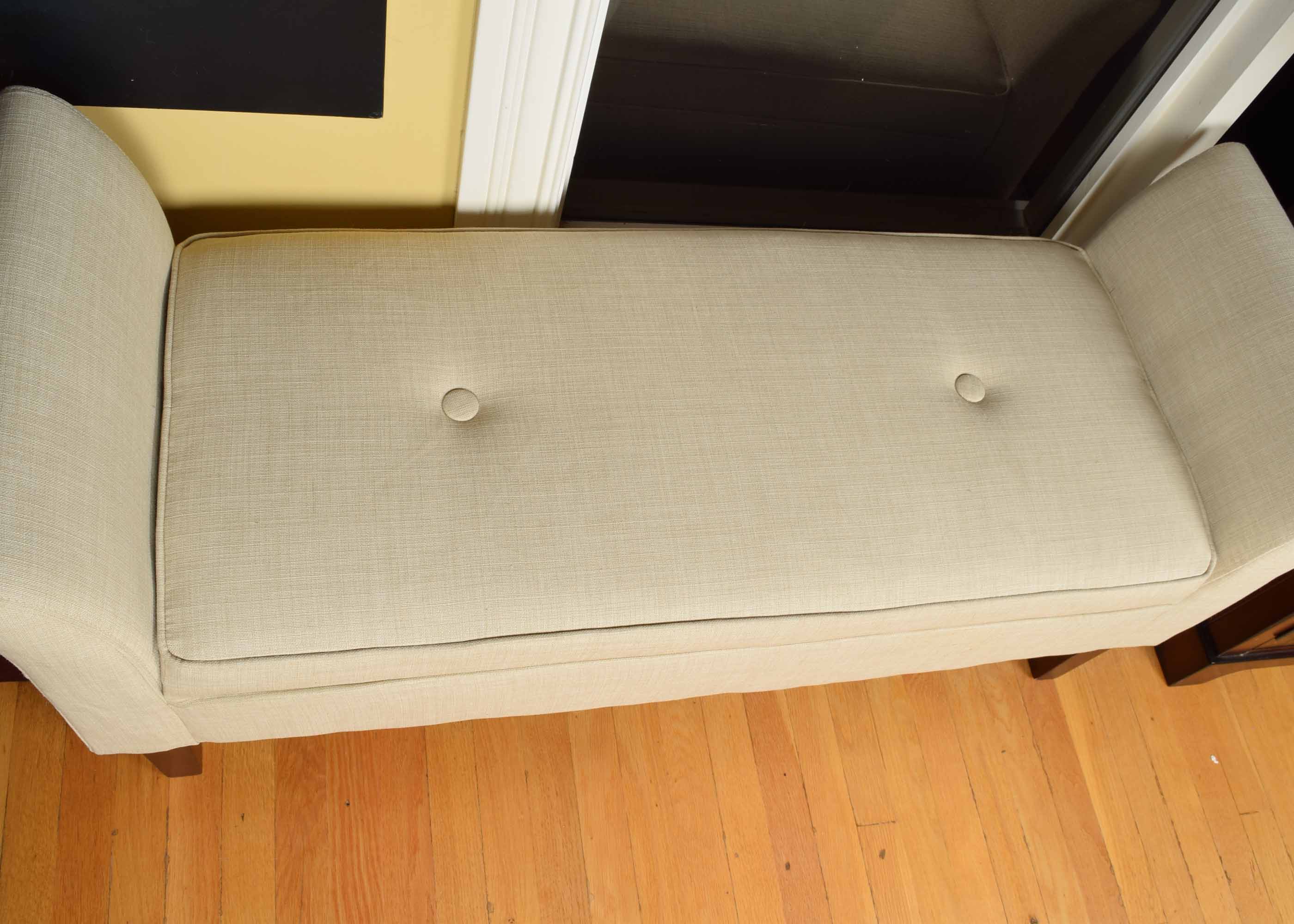 Upholstered Curved Arm Bench