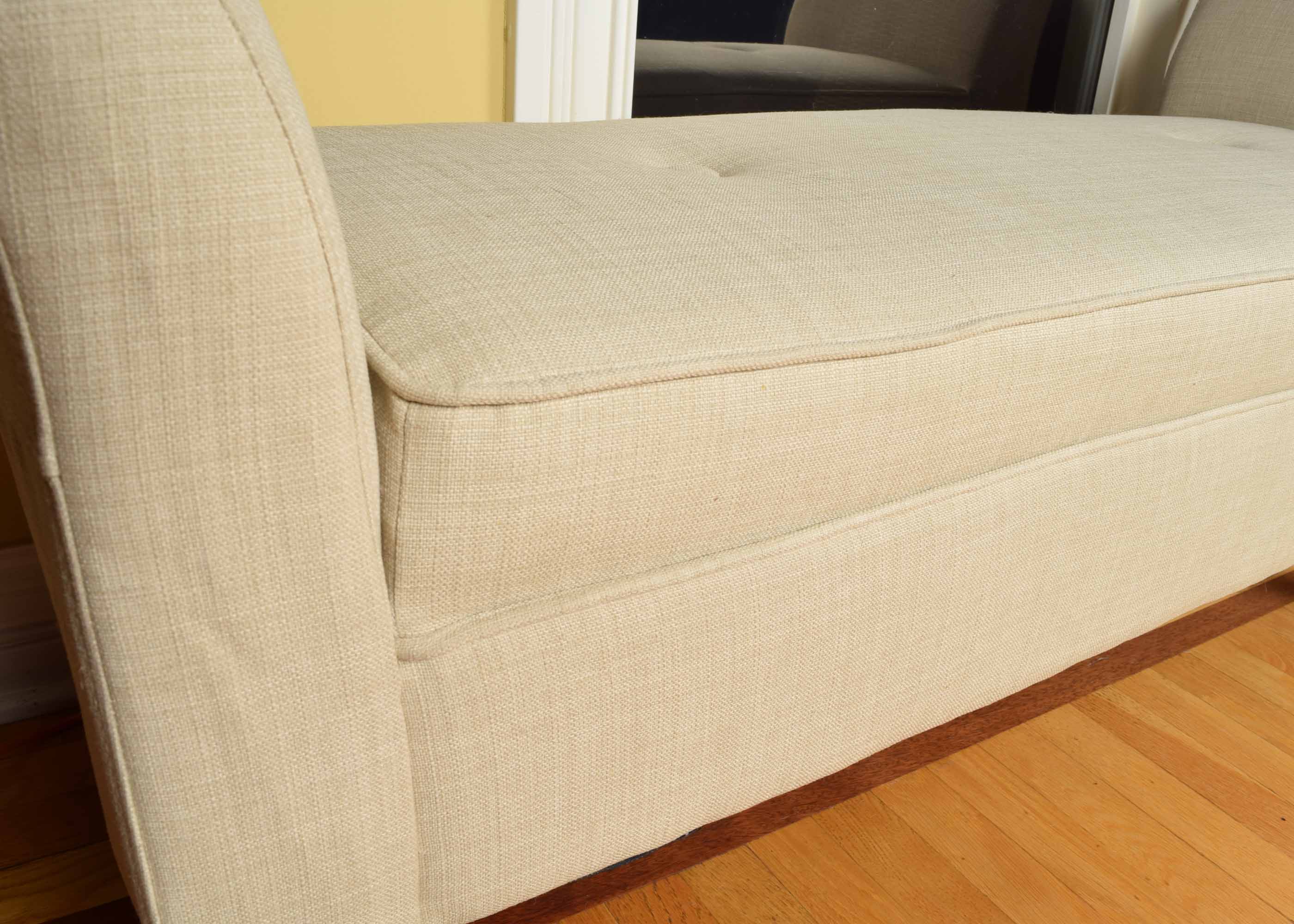 Upholstered Curved Arm Bench