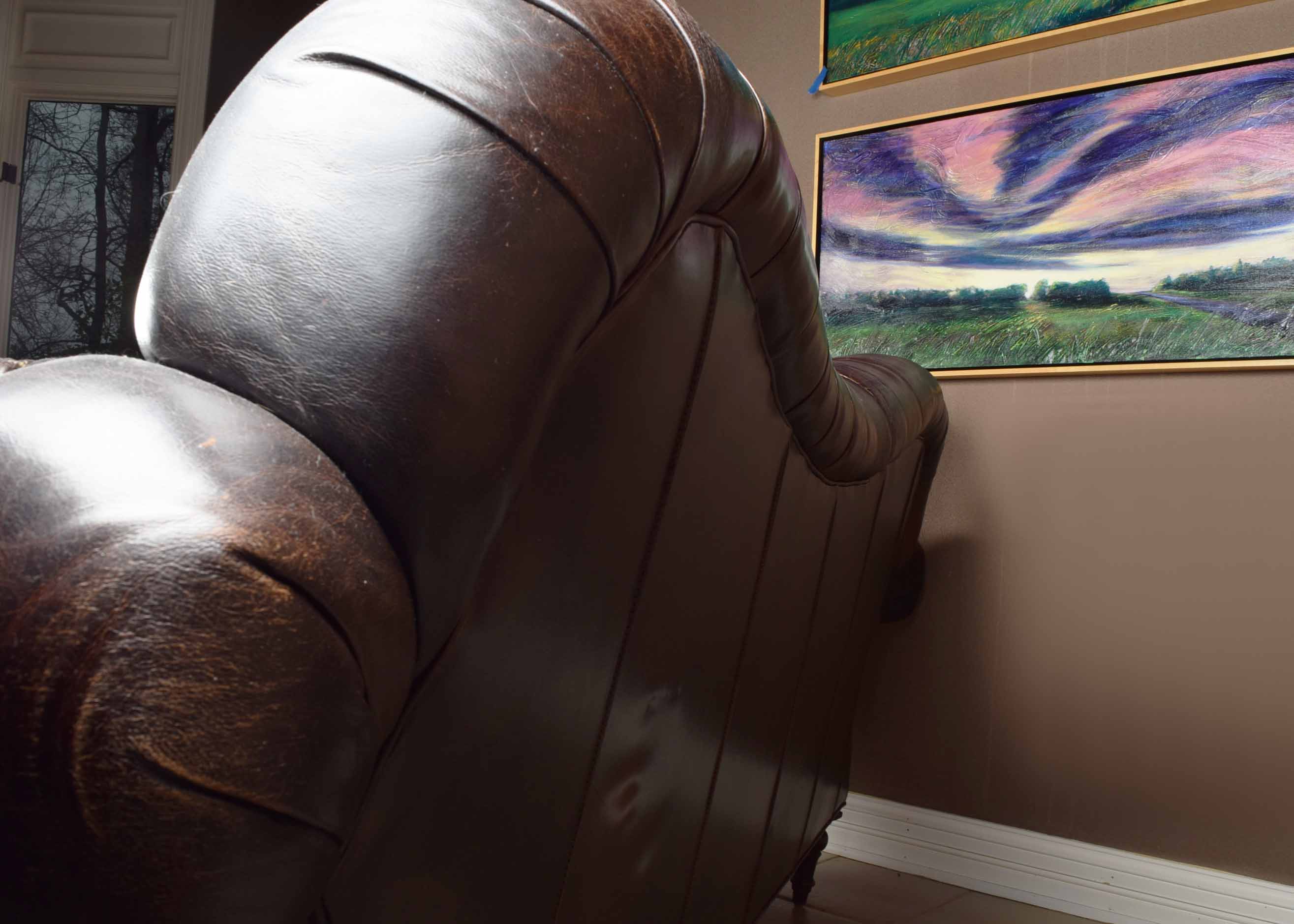 Arhaus Club Petit Chesterfield Style Tufted Leather Sofa