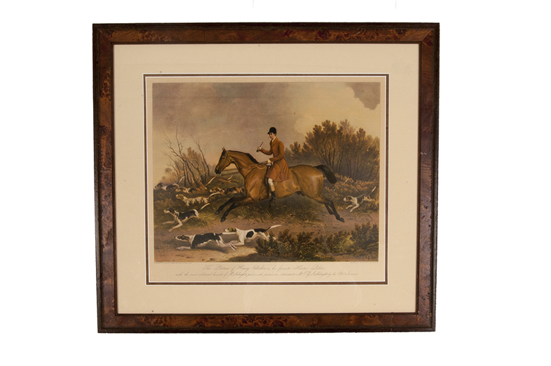 Halftone Equestrian Print "Portrait Of Henry Oldaker"