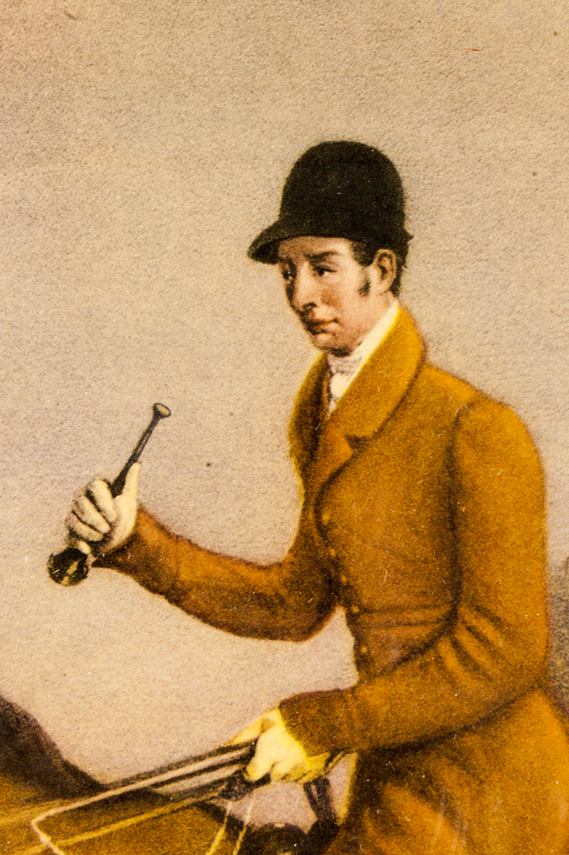 Halftone Equestrian Print "Portrait Of Henry Oldaker"