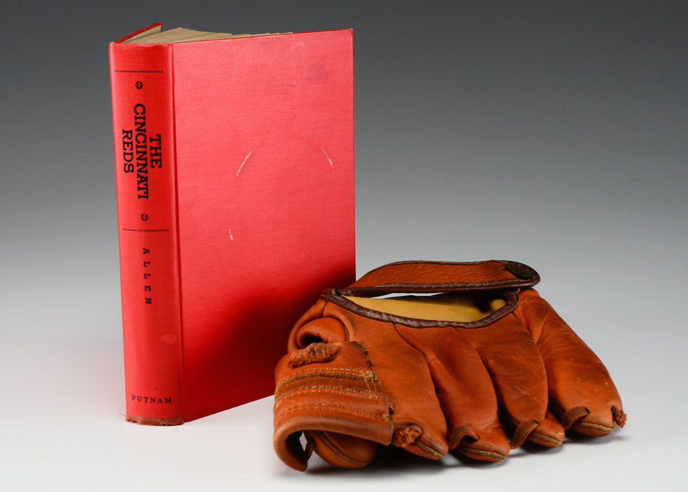 1948 Reds Signed Book with Gus Bell Glove