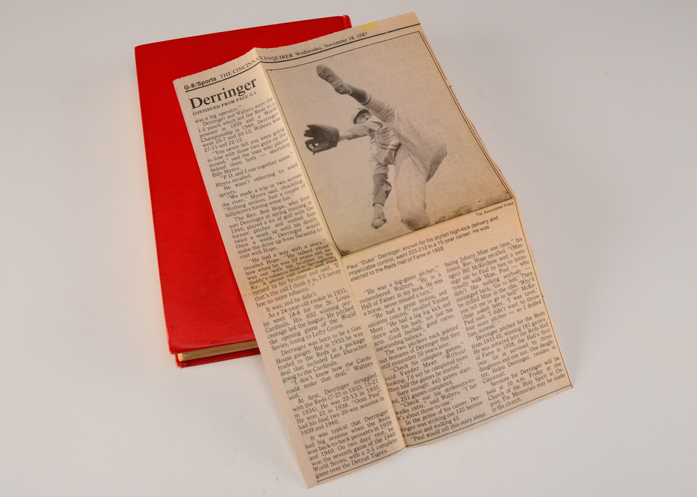 1948 Reds Signed Book with Gus Bell Glove