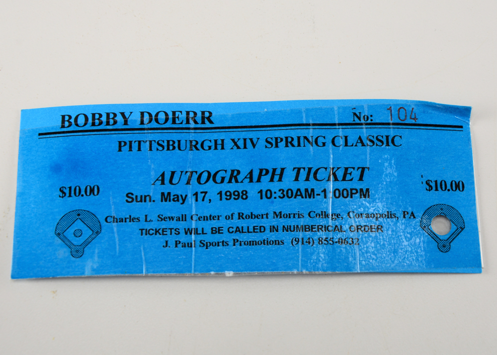 Bobby Doerr Signed Baseball  COA