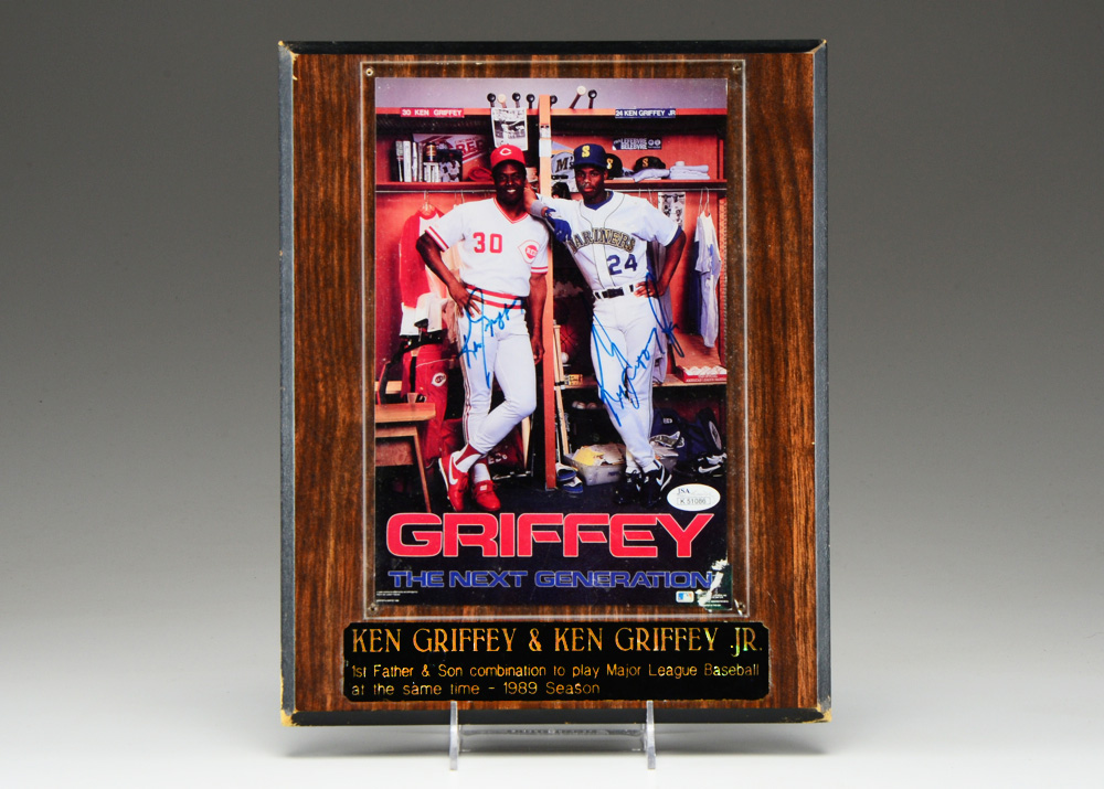 Ken Griffey Sr. and  Jr. Signed Print  COA