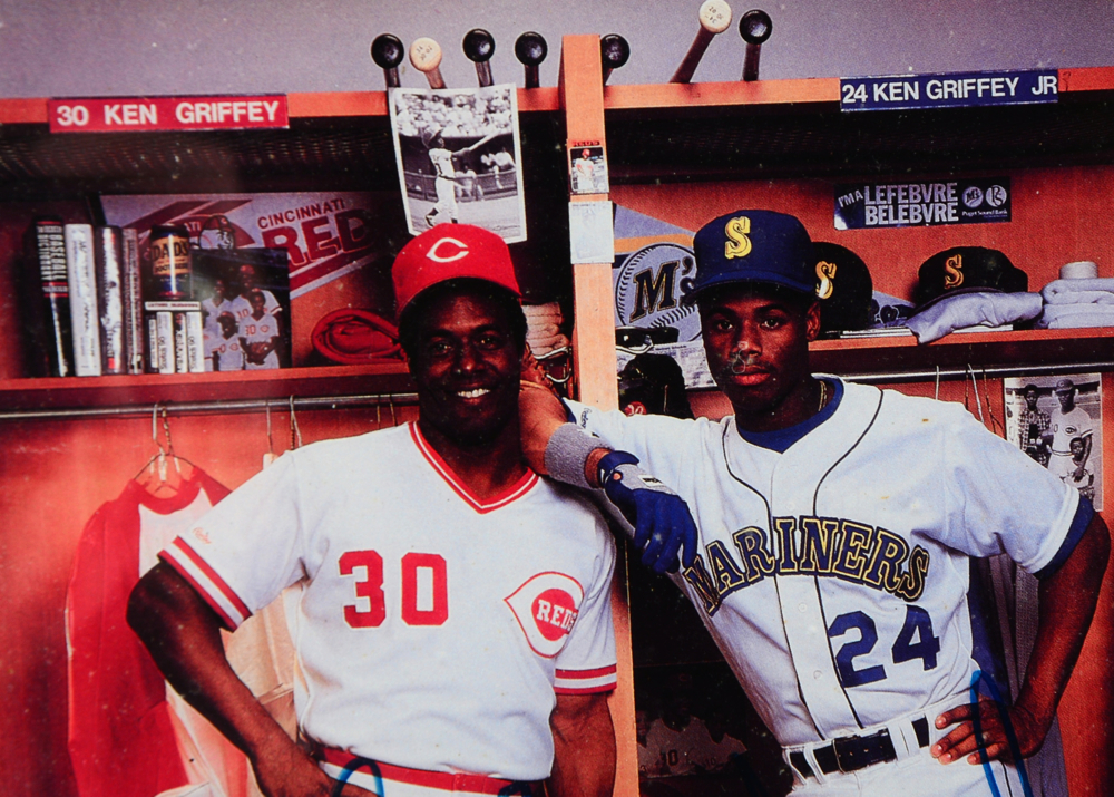 Ken Griffey Sr. and  Jr. Signed Print  COA