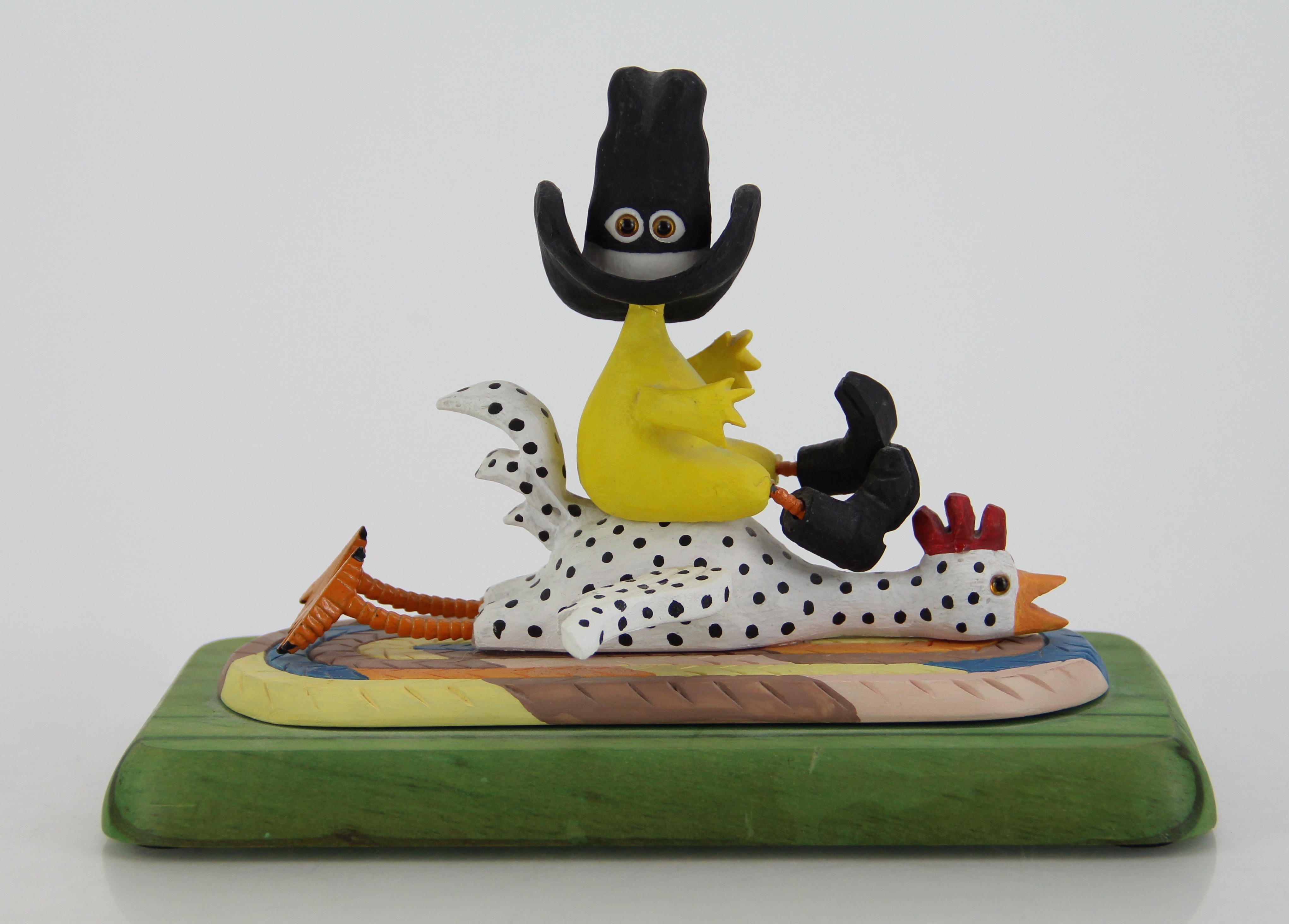 Folk Art by Bryan McNutt and Bronze Glasses Holder Art