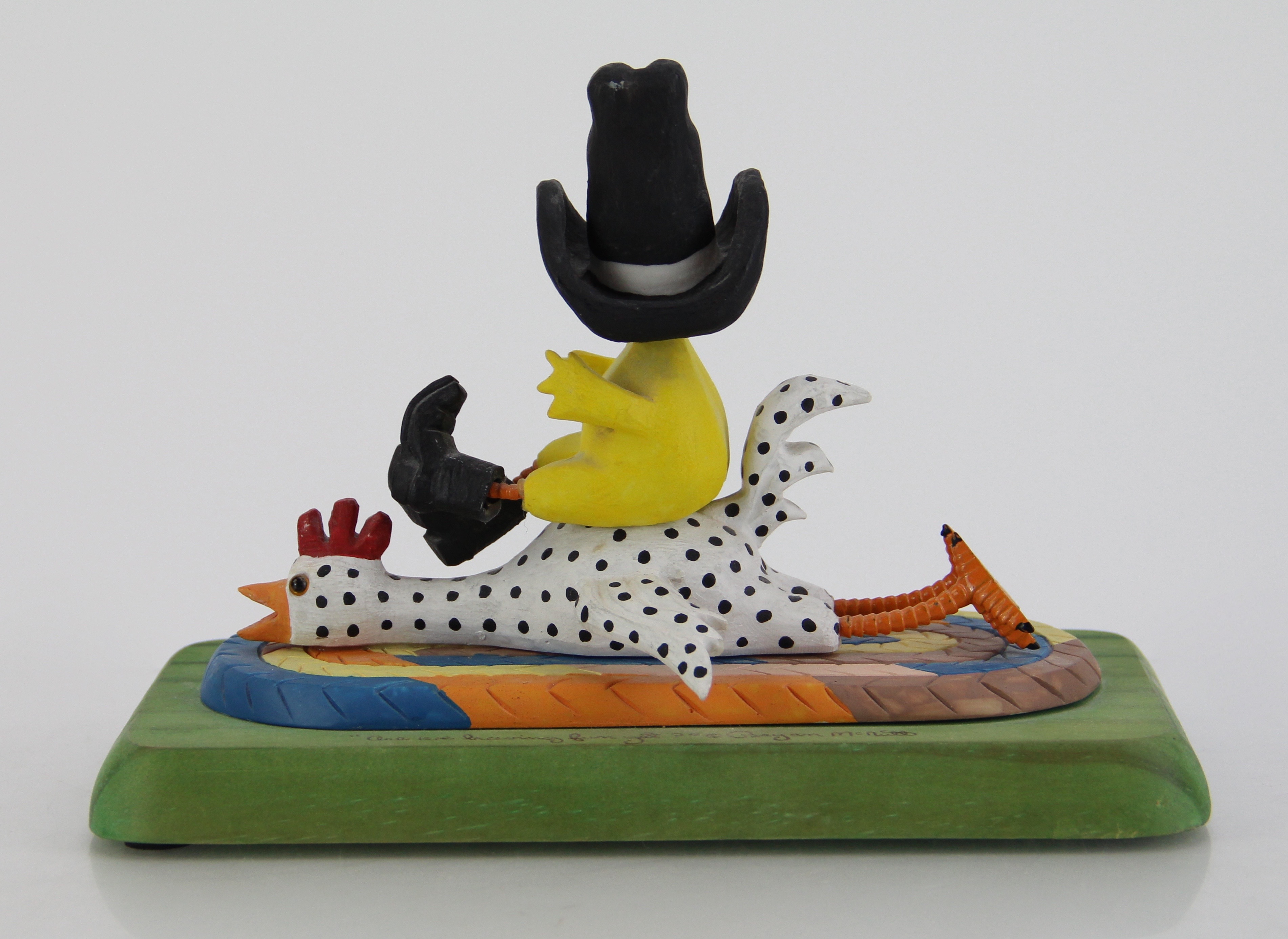 Folk Art by Bryan McNutt and Bronze Glasses Holder Art