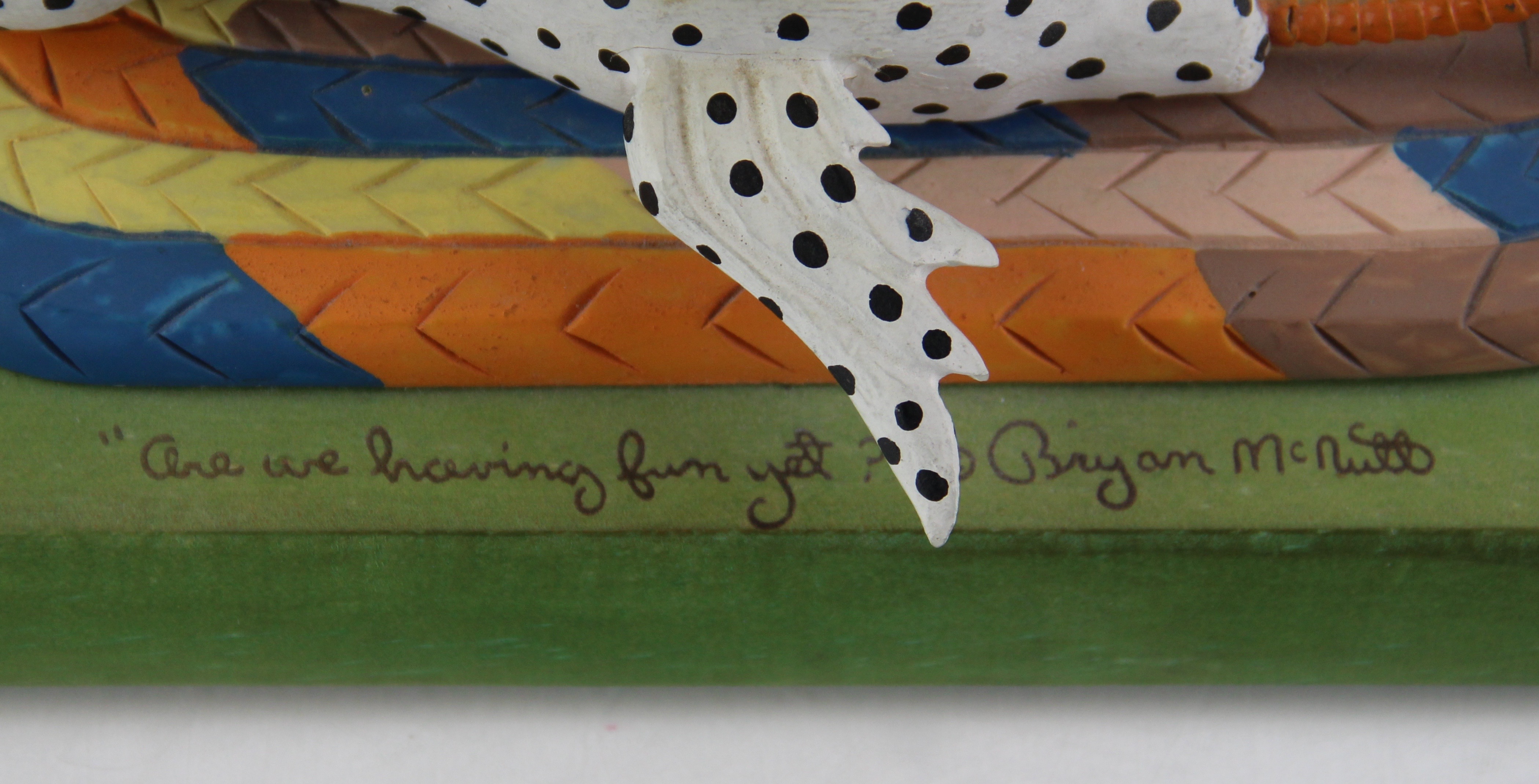 Folk Art by Bryan McNutt and Bronze Glasses Holder Art