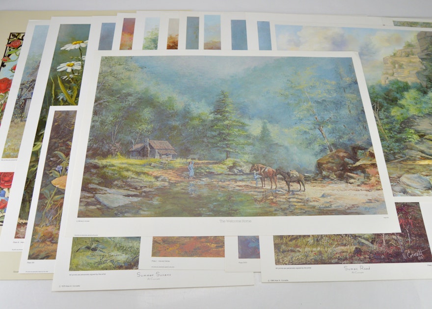Large Collection of Signed Al Cornett Offset Lithographs