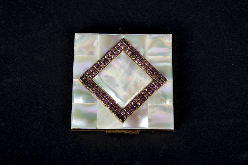 Mother of Pearl and Gold Tone Compacts