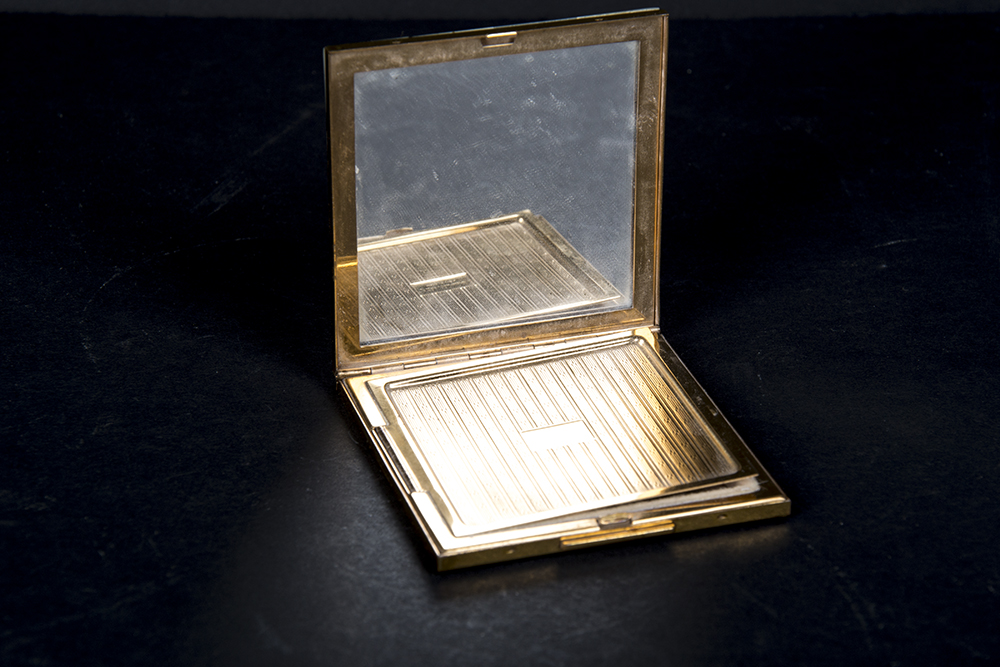 Mother of Pearl and Gold Tone Compacts