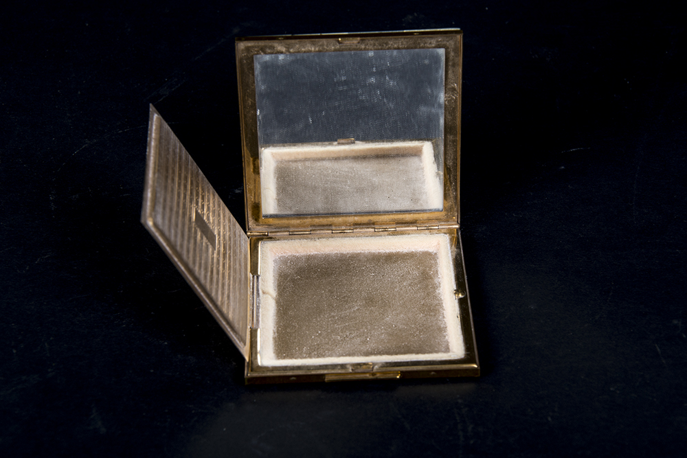 Mother of Pearl and Gold Tone Compacts