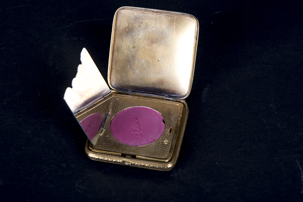 Mother of Pearl and Gold Tone Compacts