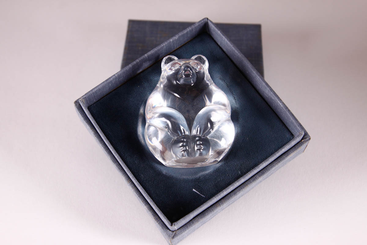 Steuben Glass Bear Cub Hand Cooler