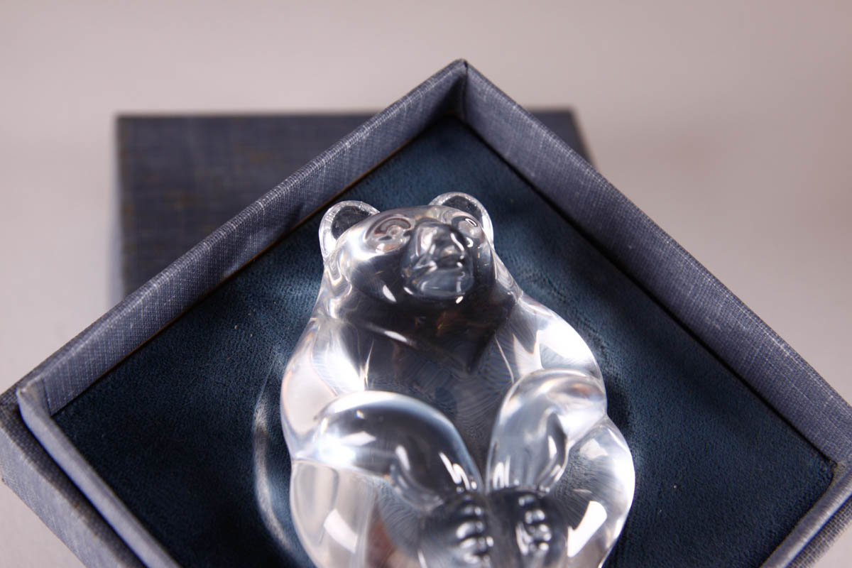 Steuben Glass Bear Cub Hand Cooler