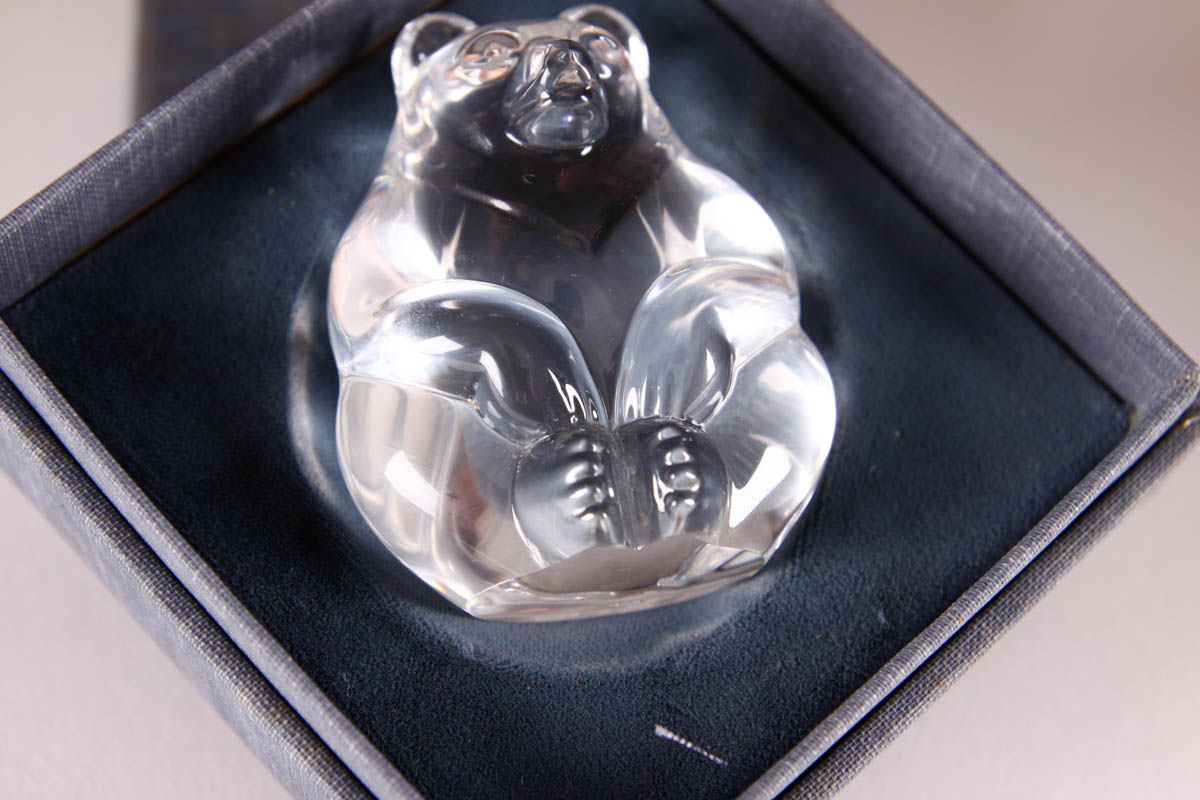 Steuben Glass Bear Cub Hand Cooler