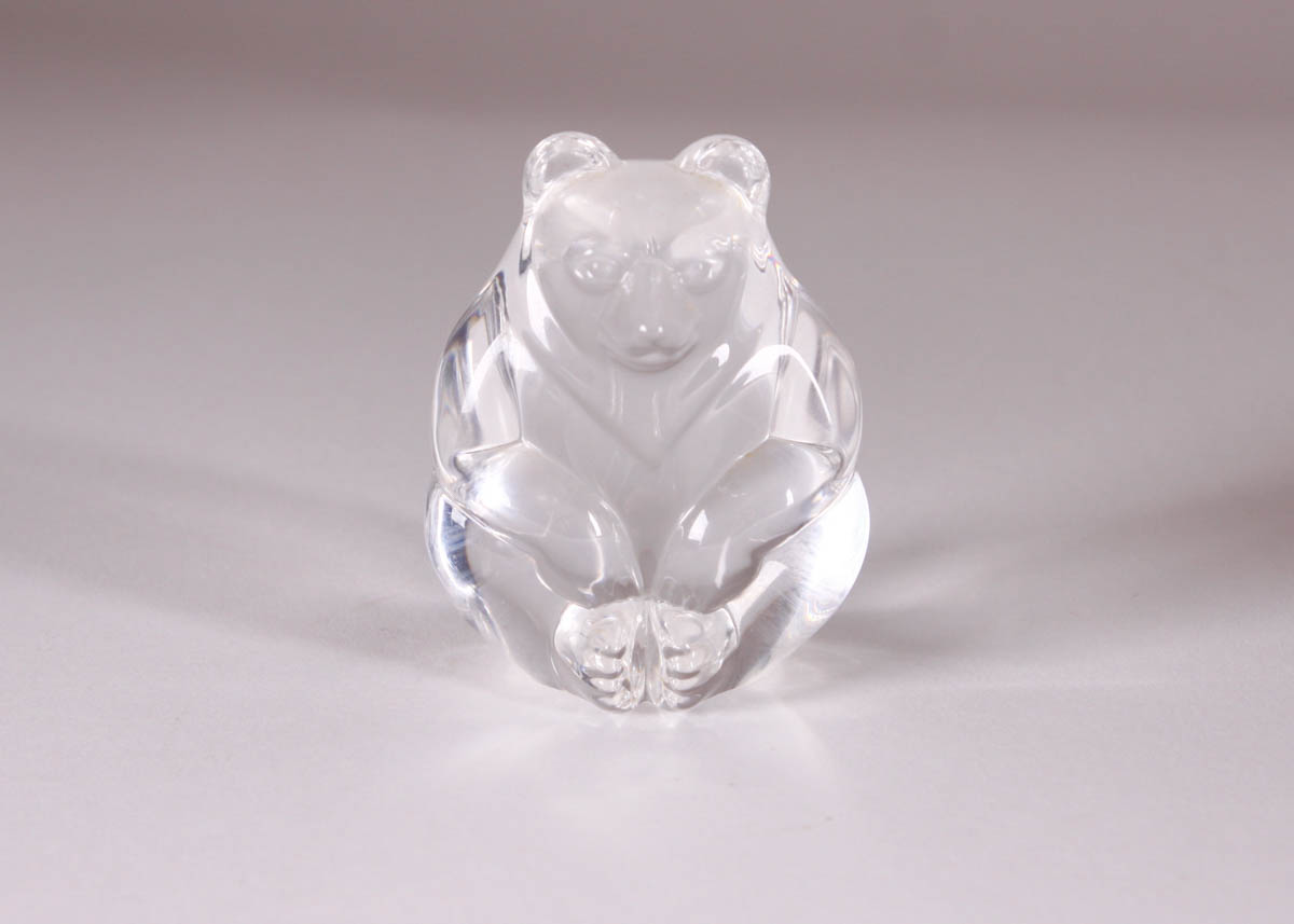 Steuben Glass Bear Cub Hand Cooler
