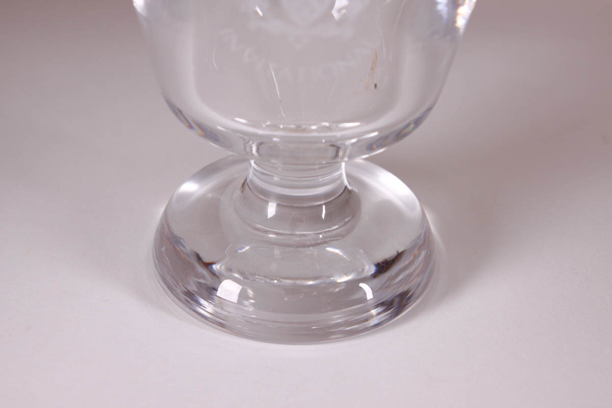 Signed Garrick Company Crystal Vase with Low Bowls