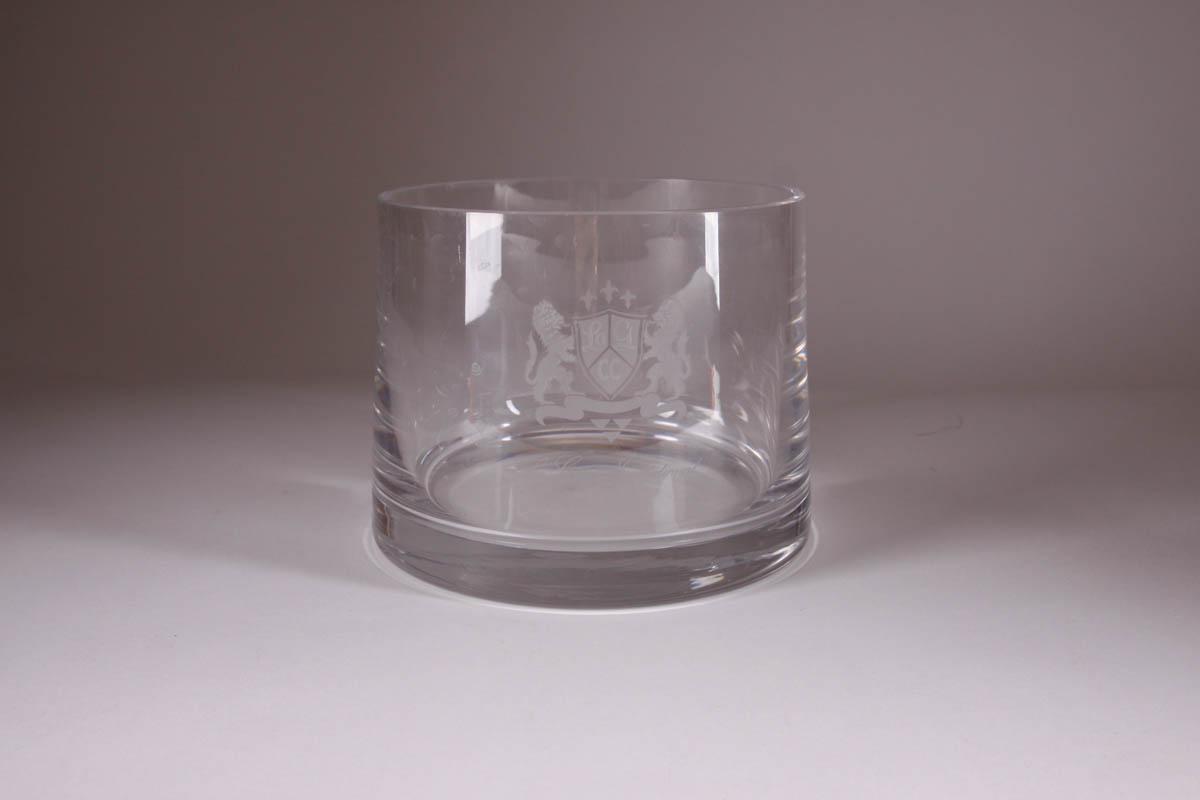 Signed Garrick Company Crystal Vase with Low Bowls