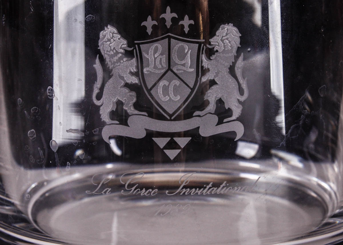 Signed Garrick Company Crystal Vase with Low Bowls