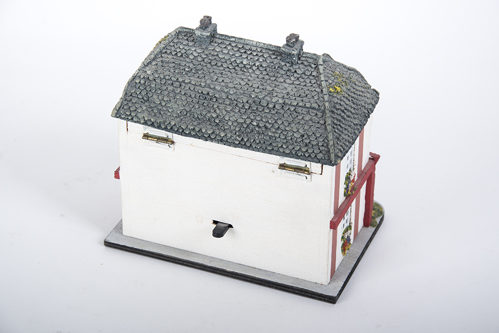Ceramic European Cottages and Music Box