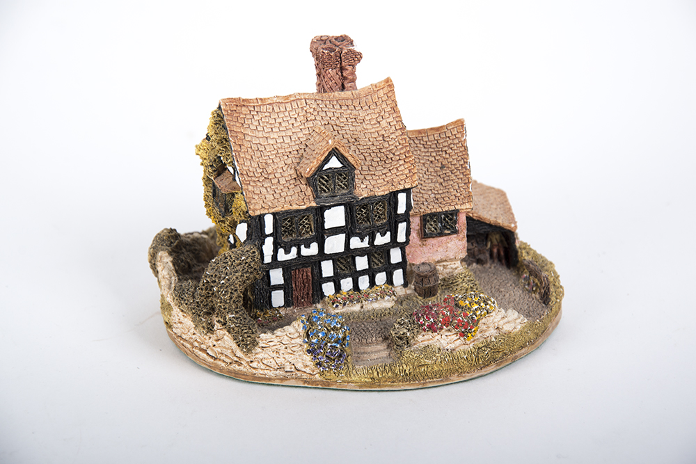 Ceramic European Cottages and Music Box