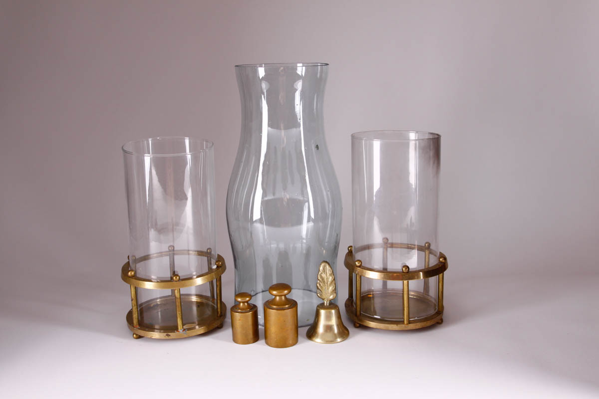 Collection of Brass and Glass Home Decor