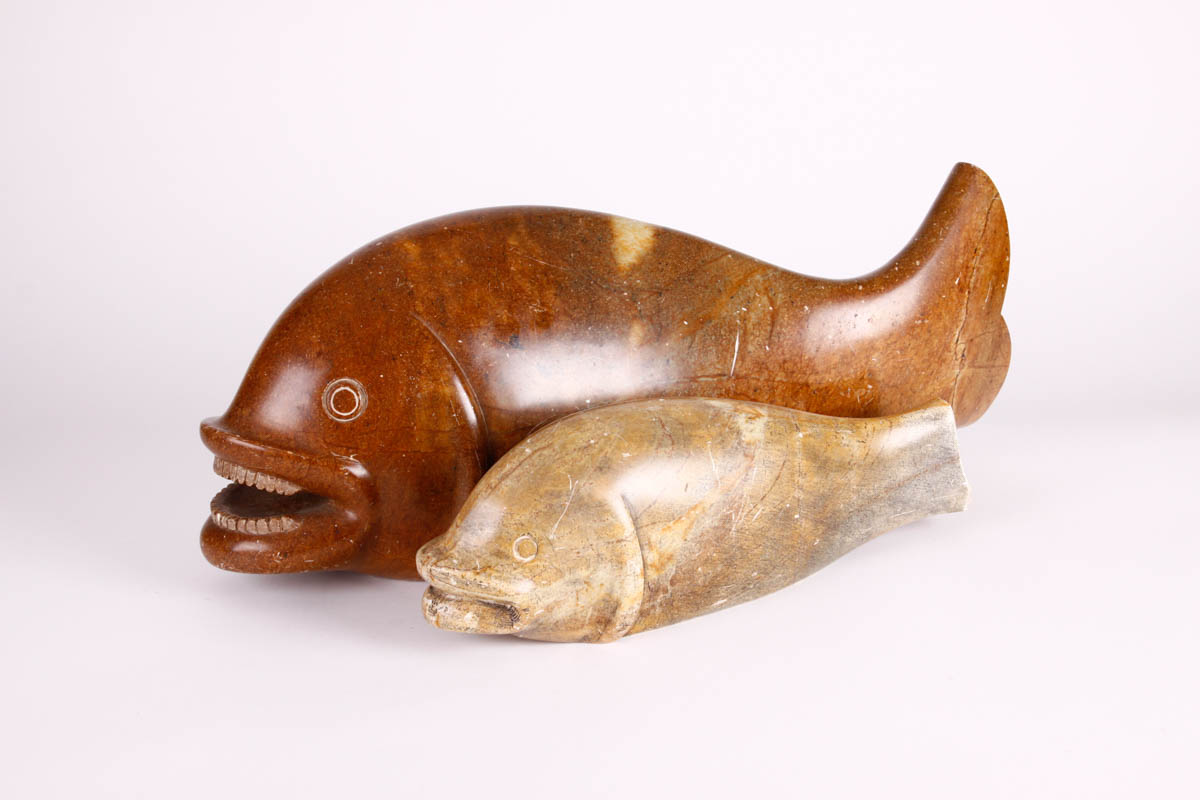 Pair of Brazilian Soapstone Fish Figures