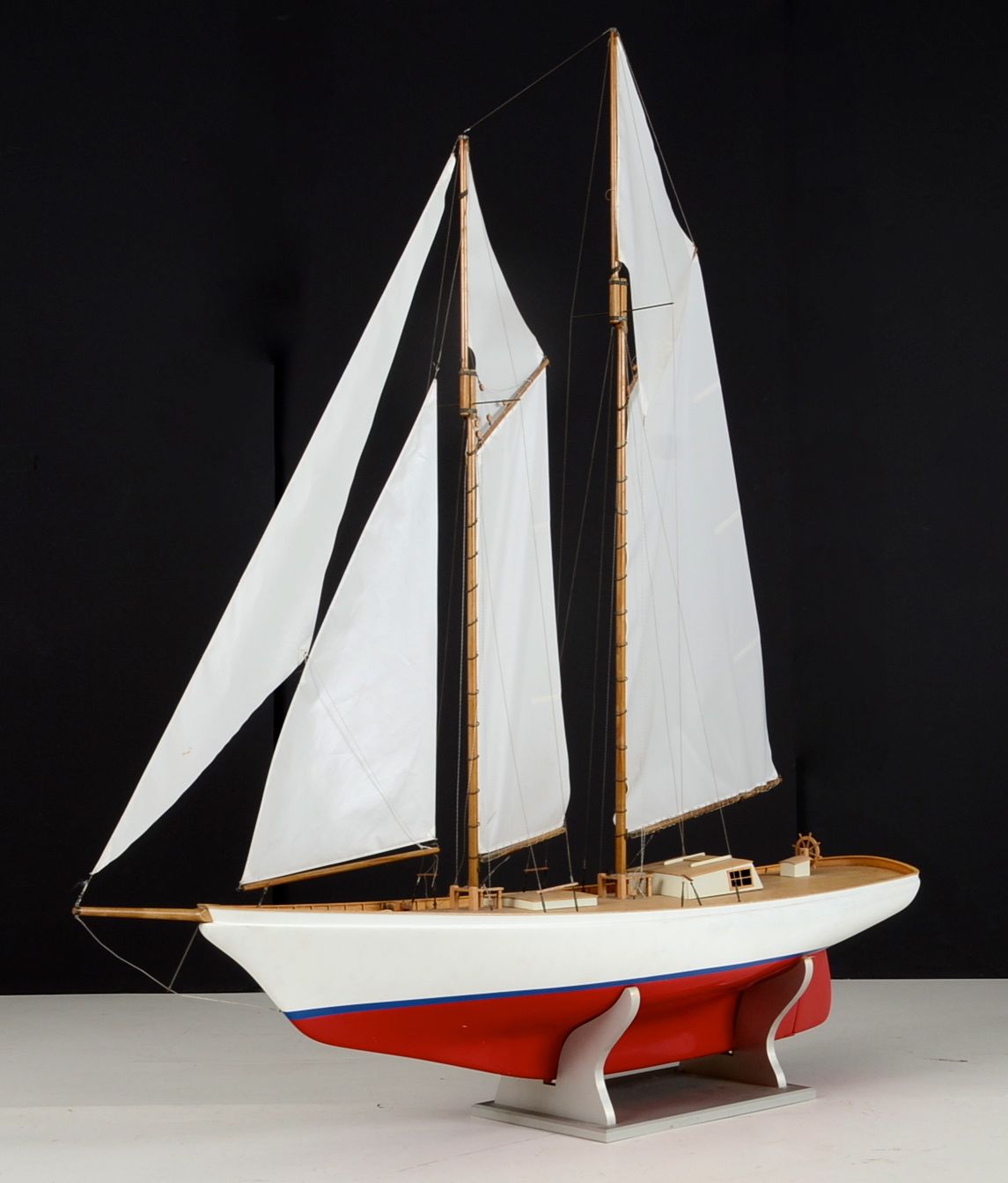 Large Scale Wooden Sailboat Model
