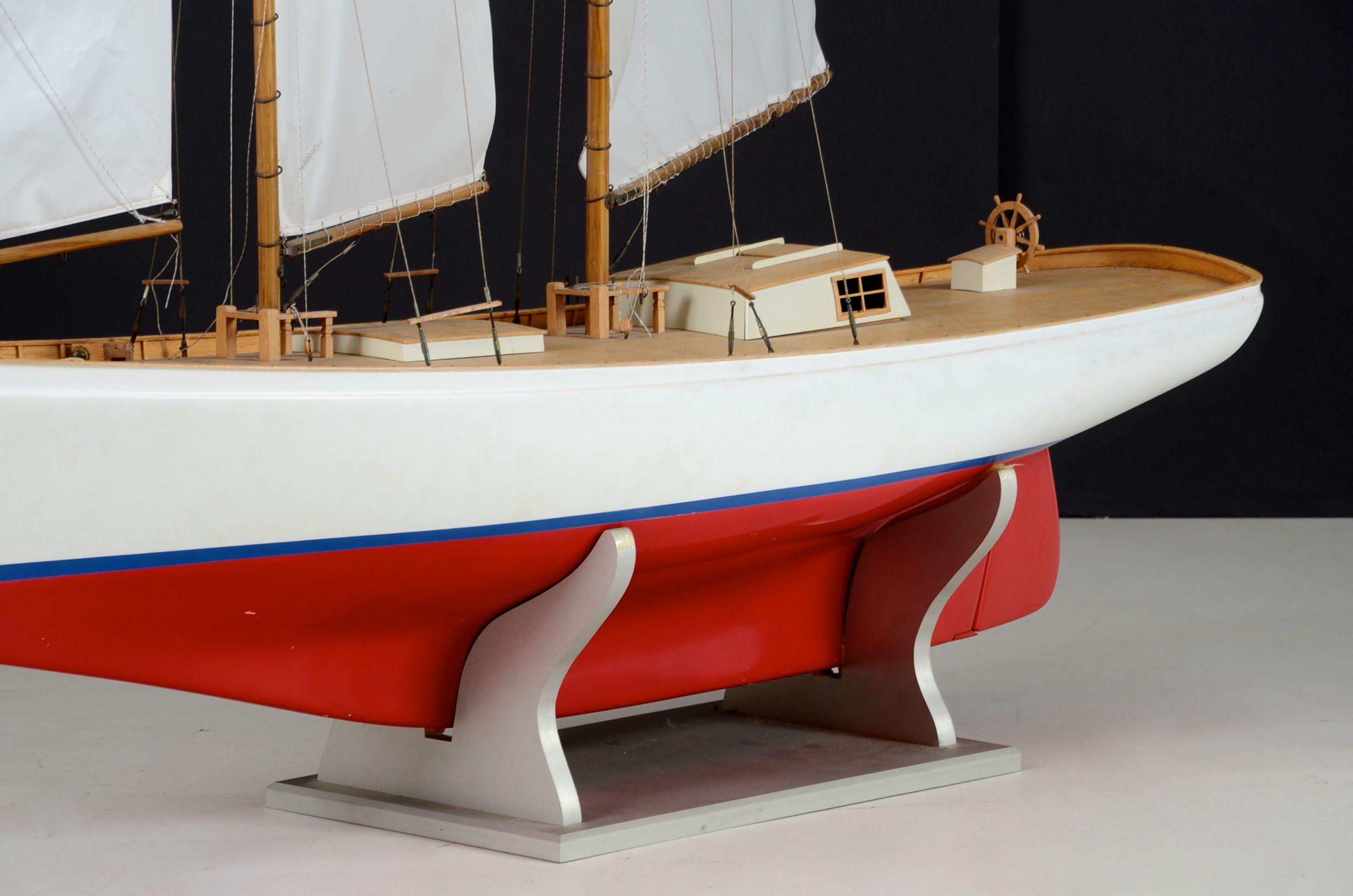 Large Scale Wooden Sailboat Model