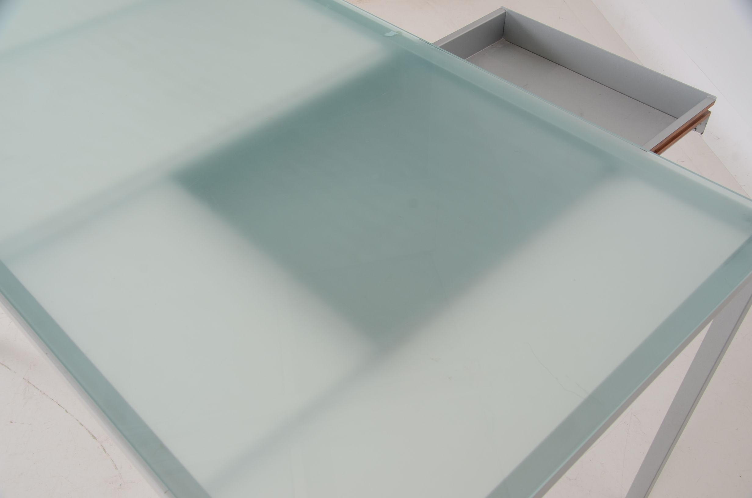 Modern Style Desk With Frosted Glass Top