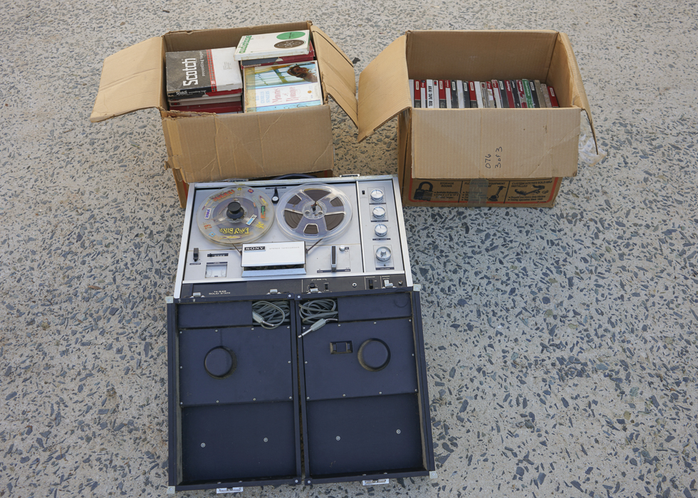 Sony Reel to Reel Tapecorder with Two Boxes of Seven Inch Reels