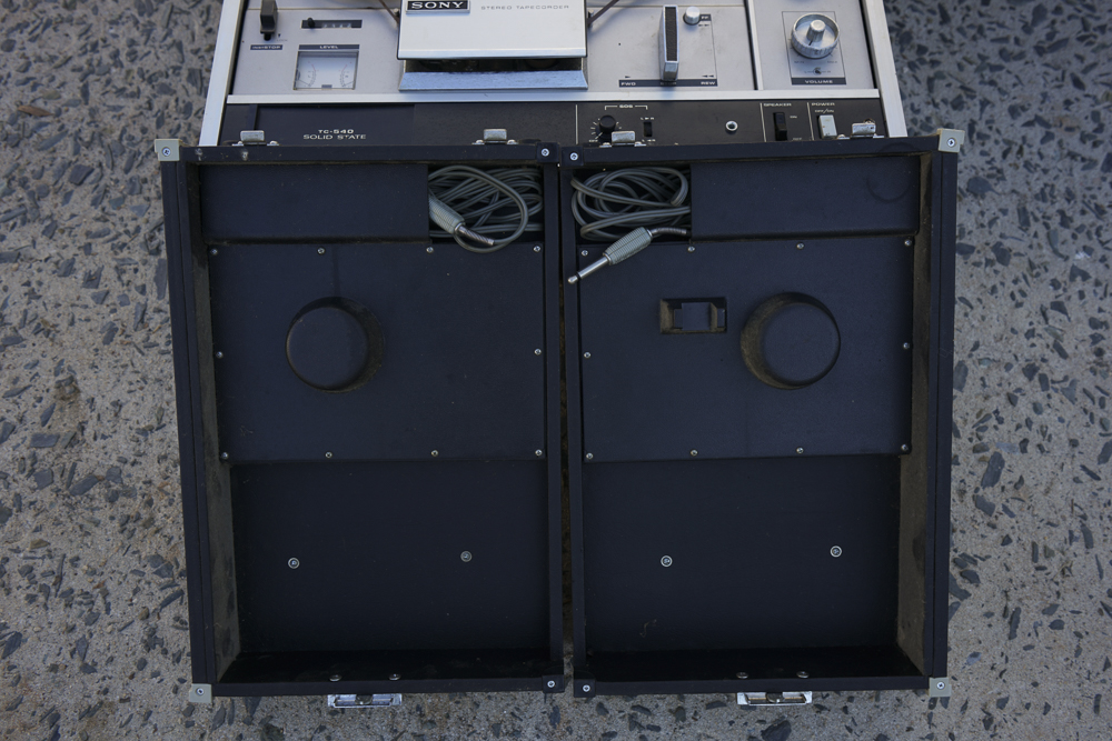 Sony Reel to Reel Tapecorder with Two Boxes of Seven Inch Reels