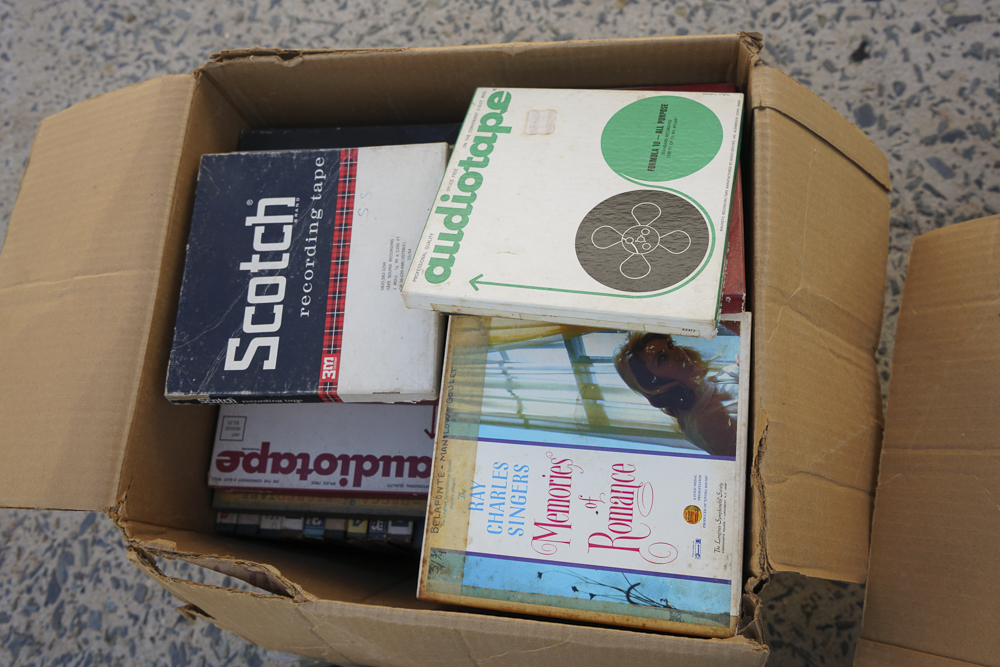 Sony Reel to Reel Tapecorder with Two Boxes of Seven Inch Reels