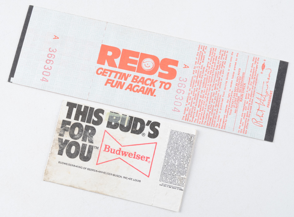 Pete Rose 4191 and 4192 Ticket Stub/Ticket