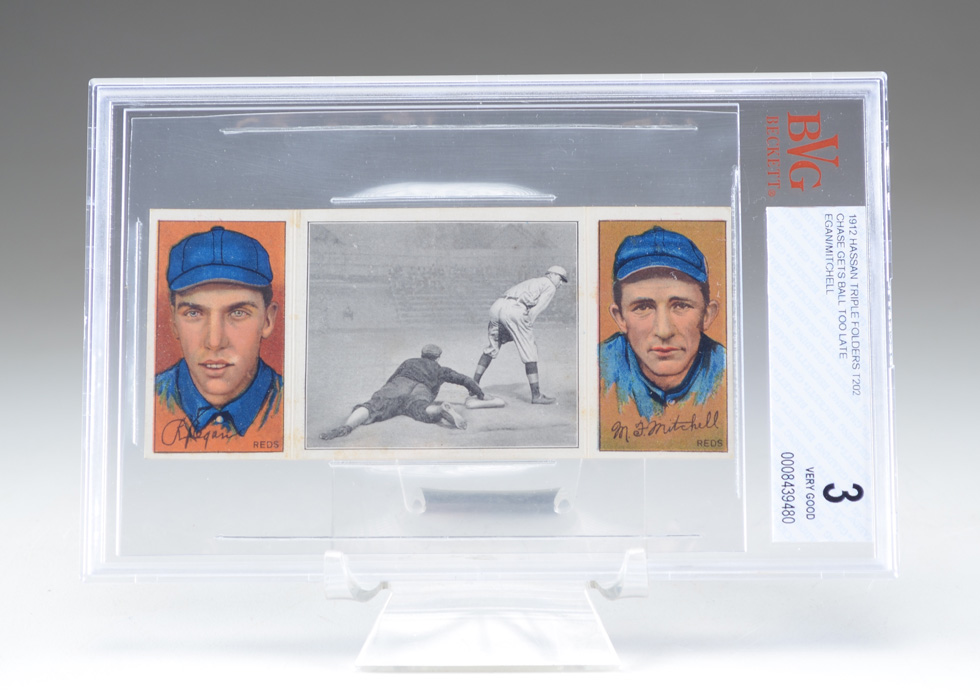 1912 T202 Hassan Triple Folder Tobacco Card Reds Players