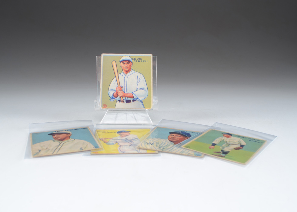 Five 1933 Goudey Gum Baseball Cards