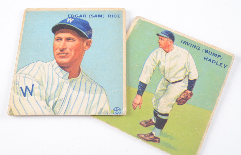 Five 1933 Goudey Gum Baseball Cards