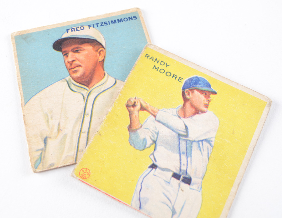 Five 1933 Goudey Gum Baseball Cards