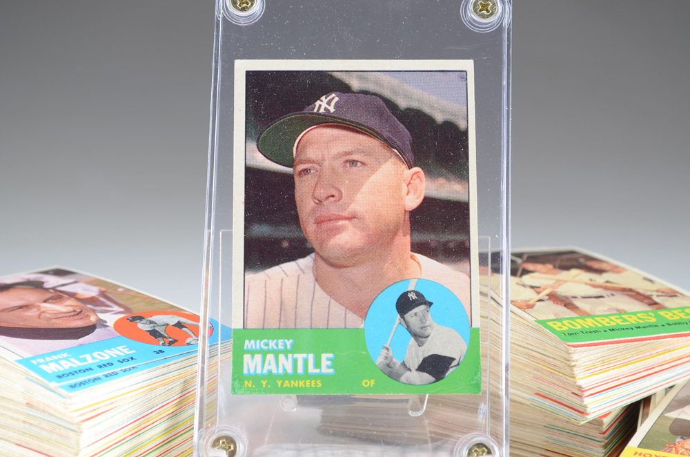 1963 Topps Baseball Card Partial Set With Mantle