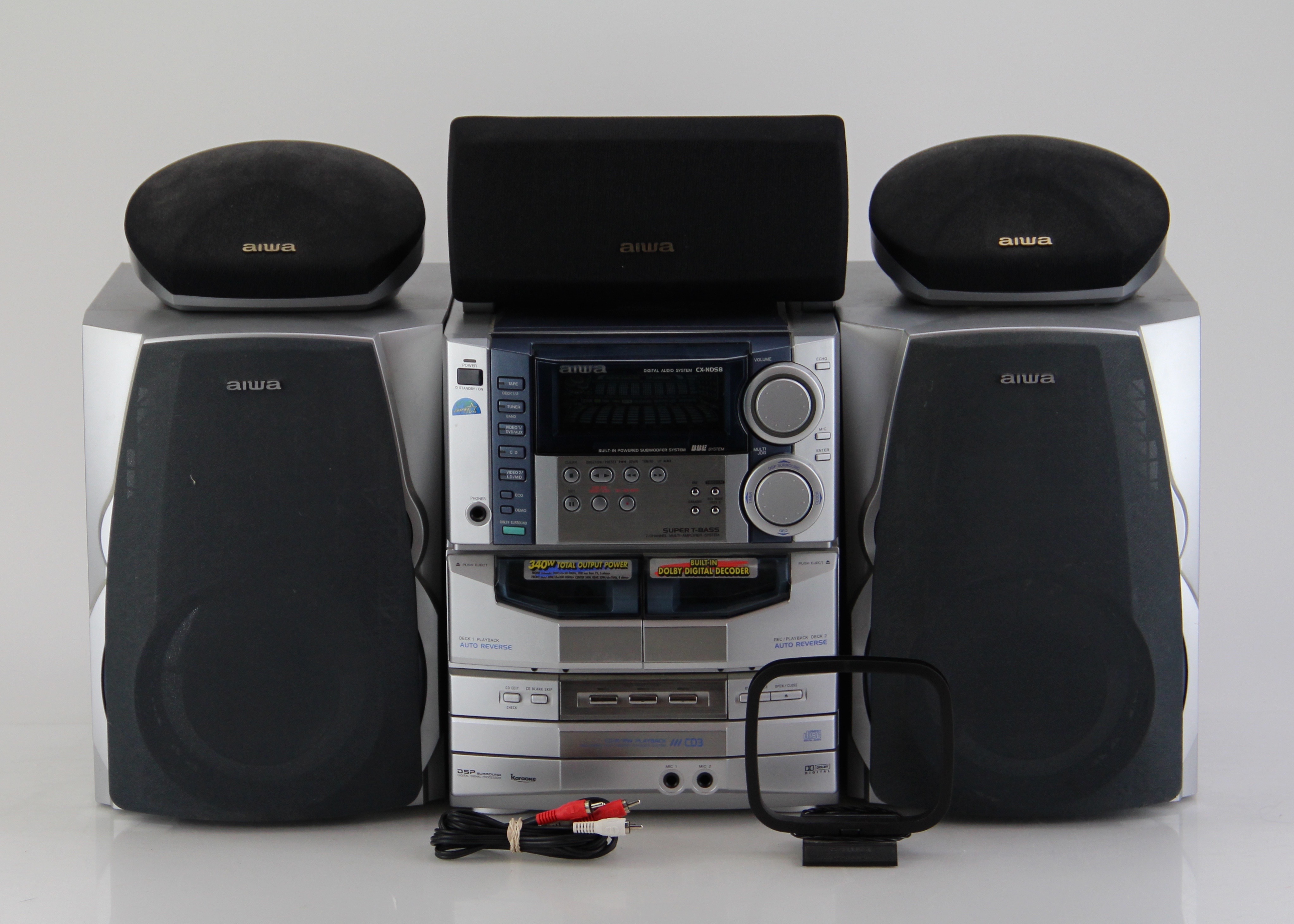 Aiwa CX-ND58 CD Radio Audio Receiver with Four Speakers