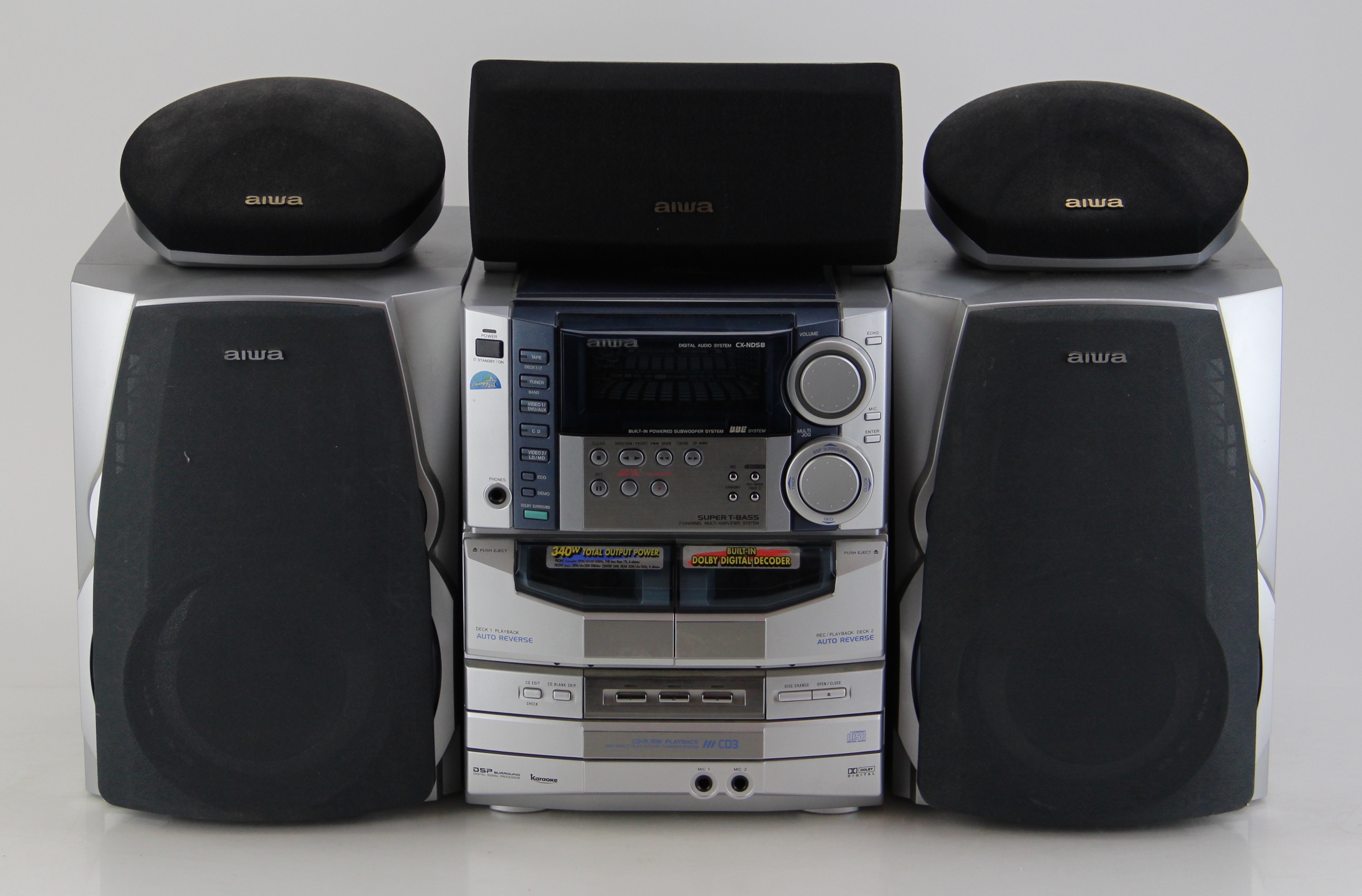 Aiwa CX-ND58 CD Radio Audio Receiver with Four Speakers