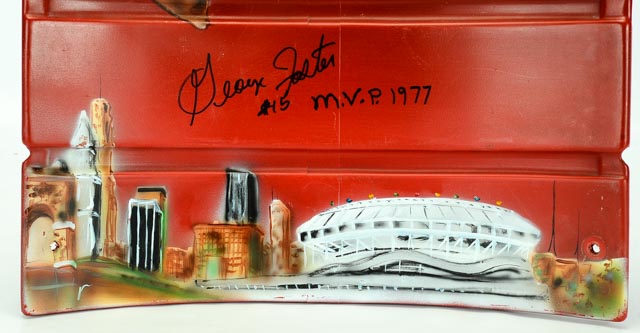 George Foster Signed Riverfront Seatback with Airbrush Art