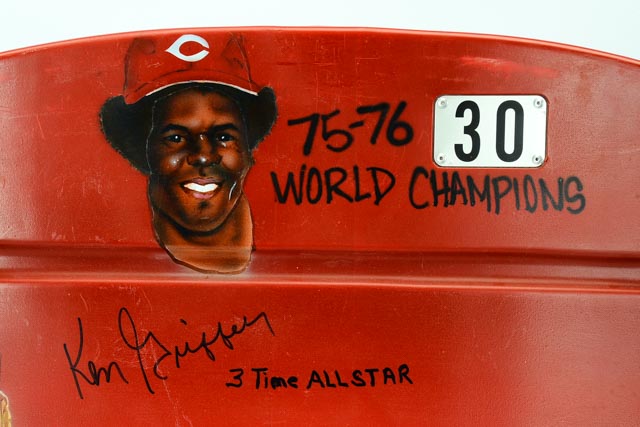 Ken Griffey Signed Riverfront Seatback with Airbrush Art