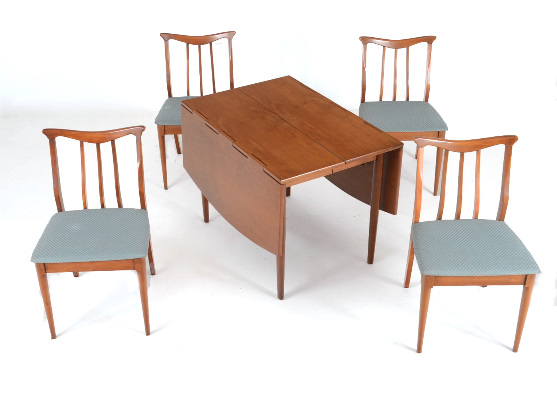 Drexel "Parallel" Drop-Leaf Table and Four Mid-Century Chairs